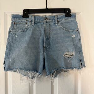 Abercrombie & Fitch Light Blue Distressed Denim Shorts